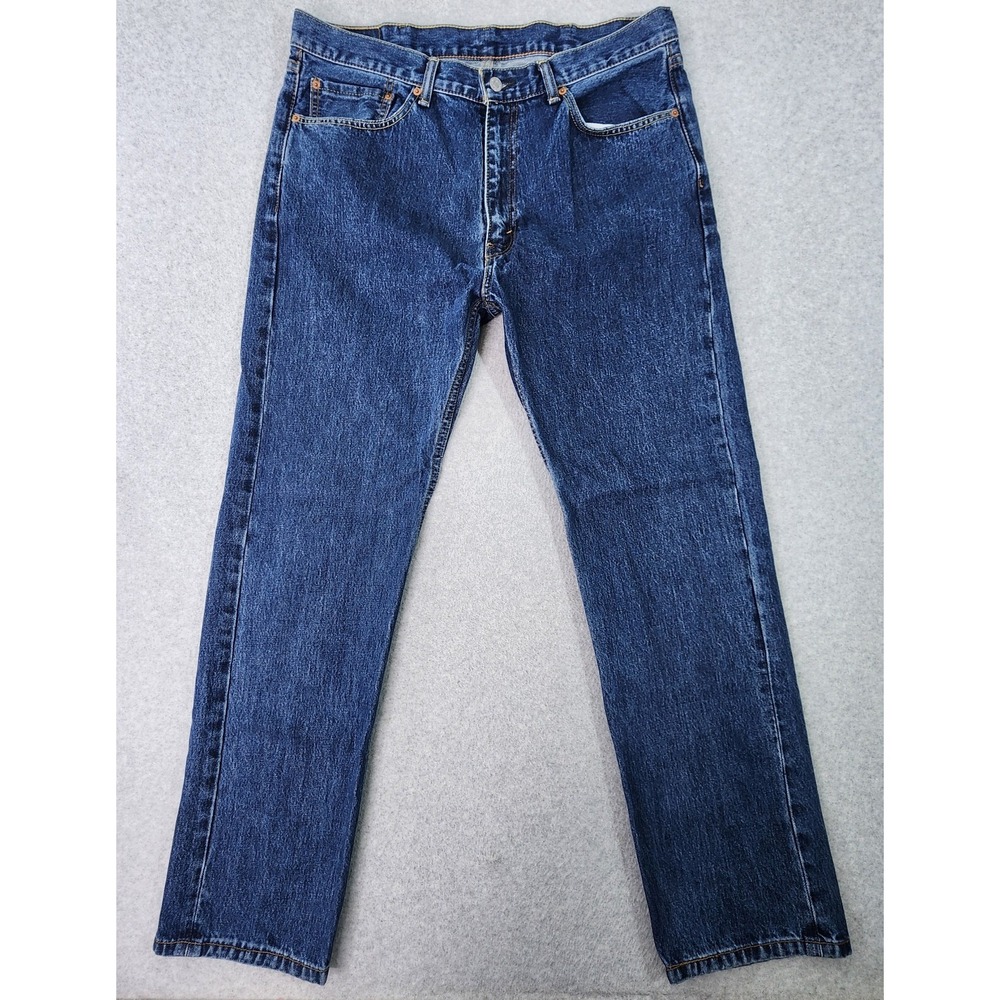 Levi's 505 Regular Jeans Mens Size 36x32 Blue‎ Denim Straight Leg Tag 38x32